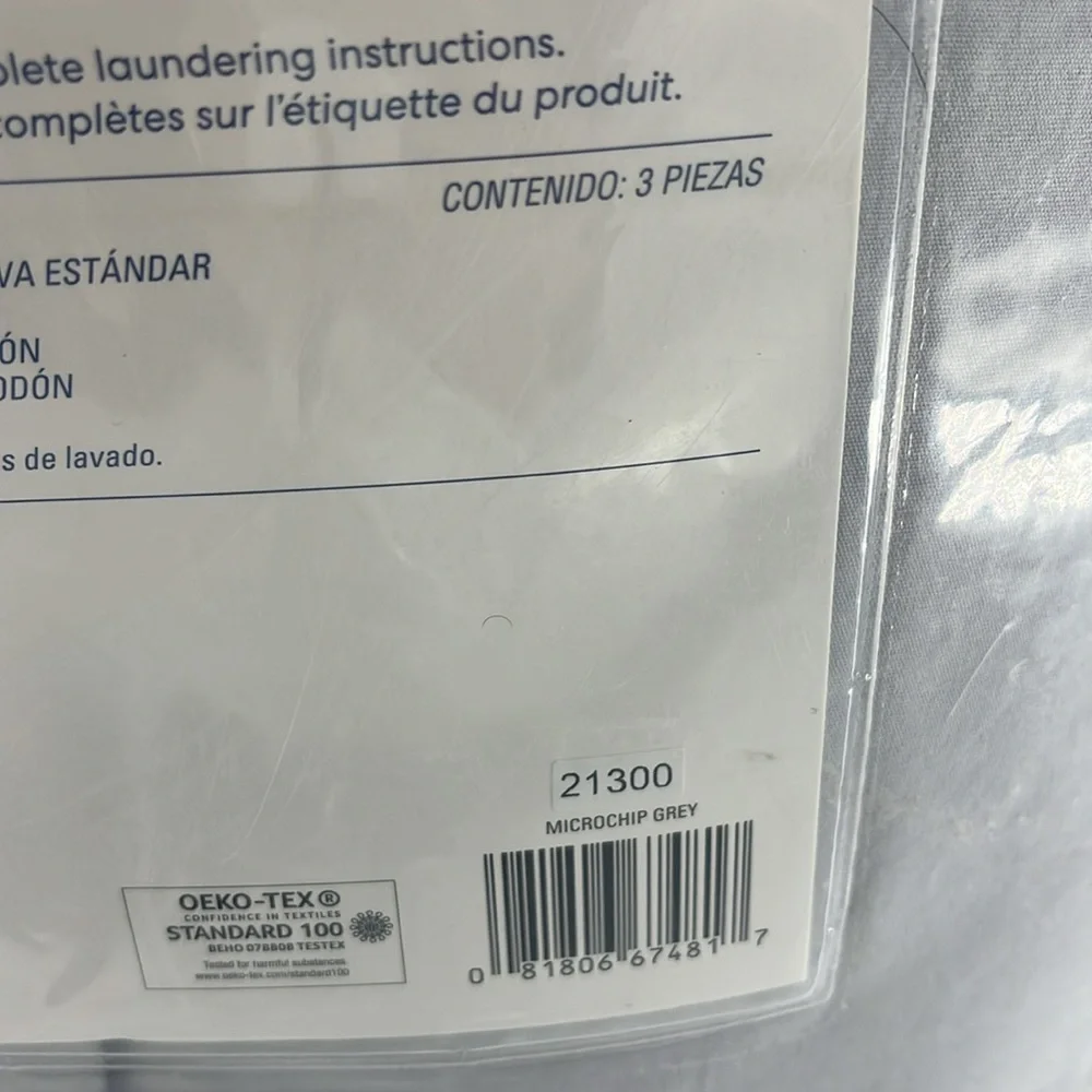 SIMPLY ESSENTIAL 3 Garment Washed Comforter Set Full/Queen Microchip Grey
